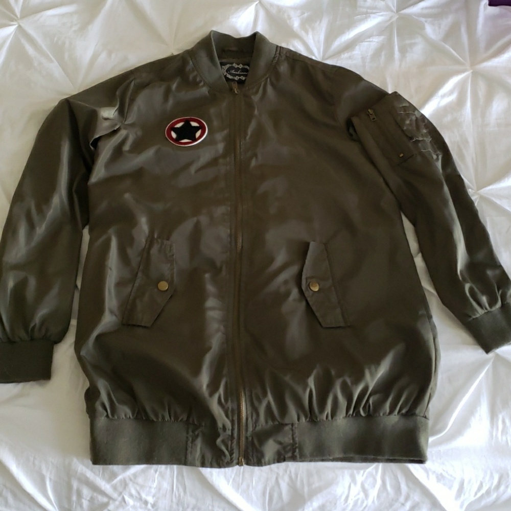 Oversized green jacket